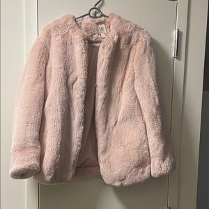 GAP Soft Pink Faux Fur Kids Coat